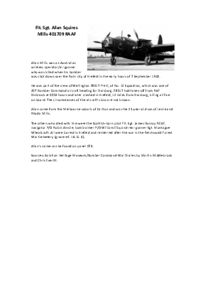 A preview of a PDF biography for Millis, Allan Squires